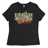 Black faith over fear cross Ladies Tee - NancyCooperArtShop