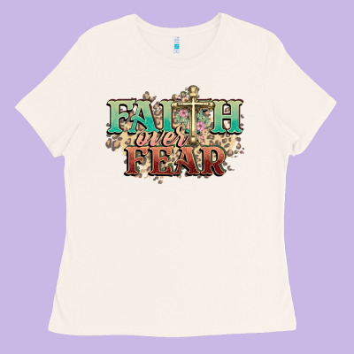 Faith Over Fear Cross Ladies Tee Designed By Nancycooperartshop