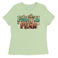 Matcha faith over fear cross Ladies Tee - NancyCooperArtShop