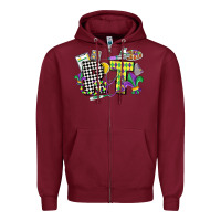 Burgundy respiratory therapist mardi gras Zipper Hoodie - CowGirlArtShop