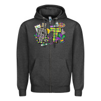 Charcoal Heather respiratory therapist mardi gras Zipper Hoodie - CowGirlArtShop