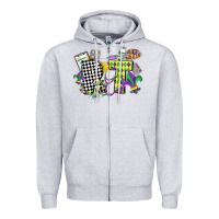 Heather Grey respiratory therapist mardi gras Zipper Hoodie - CowGirlArtShop