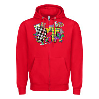 Red respiratory therapist mardi gras Zipper Hoodie - CowGirlArtShop