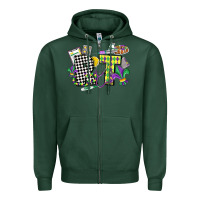 Sports Green respiratory therapist mardi gras Zipper Hoodie - CowGirlArtShop