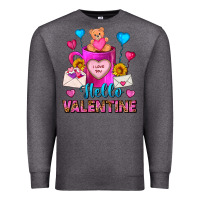 Charcoal Heather Hello Valentine Valentine's Day Coffee Mug Premium Sweatshirt - FaDigitalArtStudio