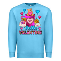 Ocean Blue Hello Valentine Valentine's Day Coffee Mug Premium Sweatshirt - FaDigitalArtStudio