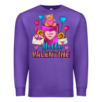 Purple Hello Valentine Valentine's Day Coffee Mug Premium Sweatshirt - FaDigitalArtStudio