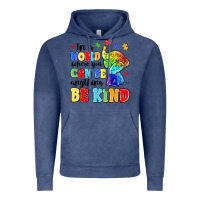 Vintage Denim in a world where you can be anything be kind Vintage Hoodie - MaliasSmallBusiness