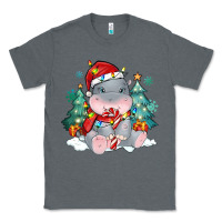 Charcoal Heather cute christmas hippopotamus Classic Tee - MaliasSmallBusiness
