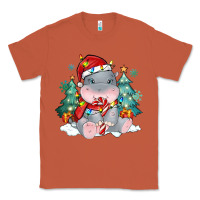 Copper cute christmas hippopotamus Classic Tee - MaliasSmallBusiness
