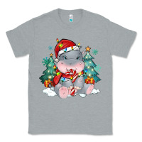Heather Grey cute christmas hippopotamus Classic Tee - MaliasSmallBusiness