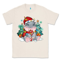 Natural cute christmas hippopotamus Classic Tee - MaliasSmallBusiness