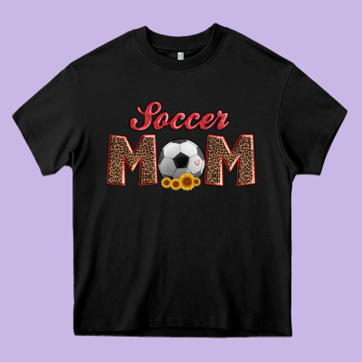 Soccer Mom With Ball And Sunflower Heavy Core Tee Designed By Artiststas