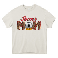 Cream soccer mom with ball and sunflower Heavy Core Tee - Artiststas