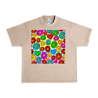 French Oak Pride lgbtq flowers and hearts seamless pattern Urban Heavy Tee - BundleAndBundleShop