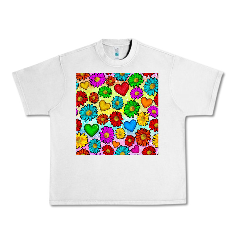 Pride Lgbtq Flowers And Hearts Seamless Pattern Urban Heavy Tee by BundleAndBundleShop | Teevron