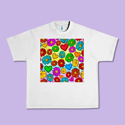 Pride Lgbtq Flowers And Hearts Seamless Pattern Urban Heavy Tee Designed By Bundleandbundleshop