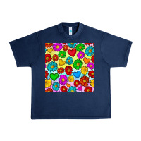 Navy Pride lgbtq flowers and hearts seamless pattern Urban Heavy Tee - BundleAndBundleShop