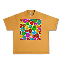 Peanut Butter Pride lgbtq flowers and hearts seamless pattern Urban Heavy Tee - BundleAndBundleShop
