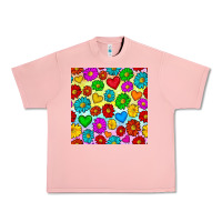 Salmon Pride lgbtq flowers and hearts seamless pattern Urban Heavy Tee - BundleAndBundleShop