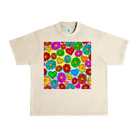 Sandshell Pride lgbtq flowers and hearts seamless pattern Urban Heavy Tee - BundleAndBundleShop
