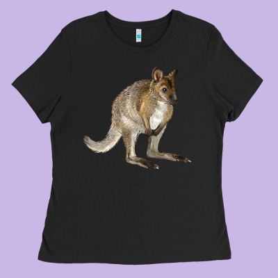 Hand Drawn Wallaby Animal Ladies Tee Designed By Lillyallendesigns