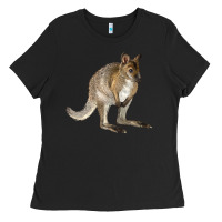 Black Hand Drawn Wallaby Animal Ladies Tee - LillyAllenDesigns