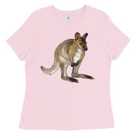 Bubblegum Pink Hand Drawn Wallaby Animal Ladies Tee - LillyAllenDesigns
