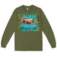 Army Green teachers change the world mousepad Long Sleeve Tee - BarkalooDesign