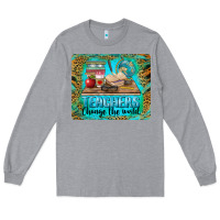 Heather Grey teachers change the world mousepad Long Sleeve Tee - BarkalooDesign