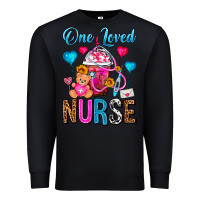 Black One Loved Nurse Valentines Day Frappe Coffee Premium Sweatshirt - FaDigitalArtStudio