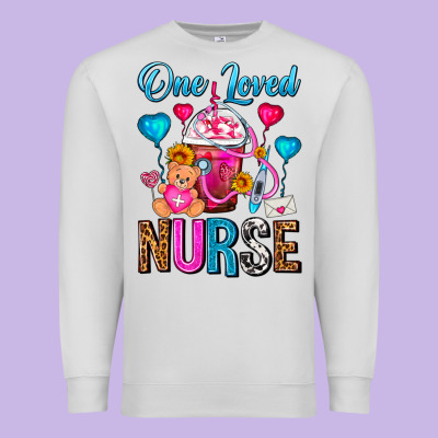 One Loved Nurse Valentines Day Frappe Coffee Premium Sweatshirt Designed By Fadigitalartstudio