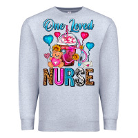 Heather Grey One Loved Nurse Valentines Day Frappe Coffee Premium Sweatshirt - FaDigitalArtStudio