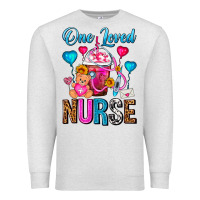 Oatmeal Heather One Loved Nurse Valentines Day Frappe Coffee Premium Sweatshirt - FaDigitalArtStudio