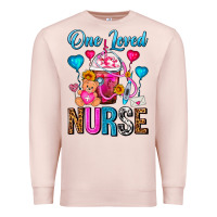 Pale Pink One Loved Nurse Valentines Day Frappe Coffee Premium Sweatshirt - FaDigitalArtStudio