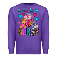 Purple One Loved Nurse Valentines Day Frappe Coffee Premium Sweatshirt - FaDigitalArtStudio