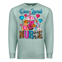 Seafoam One Loved Nurse Valentines Day Frappe Coffee Premium Sweatshirt - FaDigitalArtStudio