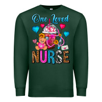 Sports Green One Loved Nurse Valentines Day Frappe Coffee Premium Sweatshirt - FaDigitalArtStudio