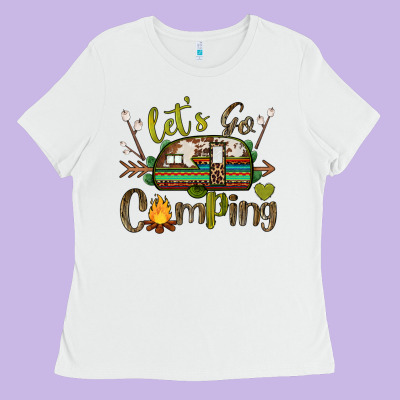 Let's Go Camping Ladies Tee Designed By Barkaloodesign