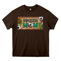 Chocolate Brown soccer mom with ball and cactus and serape licanse plate Heavy Core Tee - Artiststas