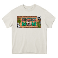 Cream soccer mom with ball and cactus and serape licanse plate Heavy Core Tee - Artiststas