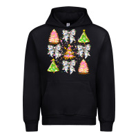 Black Christmas Trees And Bow Urban Hoodie - CowhideDigitalArt