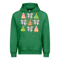 Emerald Christmas Trees And Bow Urban Hoodie - CowhideDigitalArt