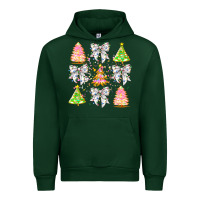 Forest Green Christmas Trees And Bow Urban Hoodie - CowhideDigitalArt