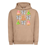 Pigment Burro Christmas Trees And Bow Urban Hoodie - CowhideDigitalArt
