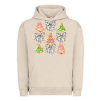 Pigment French Oak Christmas Trees And Bow Urban Hoodie - CowhideDigitalArt