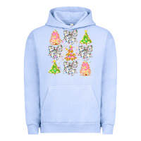 Pigment Grape Ice Christmas Trees And Bow Urban Hoodie - CowhideDigitalArt