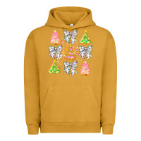 Pigment Peanut Butter Christmas Trees And Bow Urban Hoodie - CowhideDigitalArt