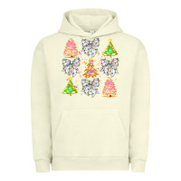 Pigment Pistachio Christmas Trees And Bow Urban Hoodie - CowhideDigitalArt