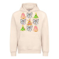 Sandshell Christmas Trees And Bow Urban Hoodie - CowhideDigitalArt